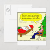 Cartes Pour Fêtes Annuelles x30 Père Noël parle à son thérapeute - Cartoon (Devant / Derrière)