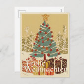 Cartes Pour Fêtes Annuelles X-Mas Motiv, mit Geschenken unterm Weihnachtsbaum (Devant / Derrière)