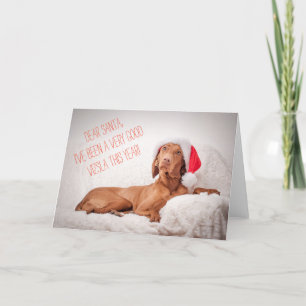 Cartes Pour Fêtes Annuelles Xmas/Christmas Card « Magyar Vizsla » Good Santa
