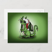Cartes Pour Fêtes Annuelles Xmas Dragon (Devant / Derrière)