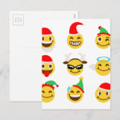 Cartes Pour Fêtes Annuelles xmas émoji joyeux (Devant / Derrière)