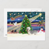 Cartes Pour Fêtes Annuelles Xmas Magic-Dandi Dinmont gris (Devant / Derrière)