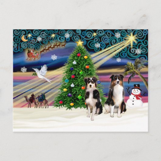 Cartes Pour Fêtes Annuelles Xmas Magic-Tri-Aussie ShepPAIR-6-7 (Devant)