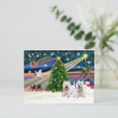 Cartes Pour Fêtes Annuelles XMAS MAGIC-WestiePAIR5et8 (Debout devant)