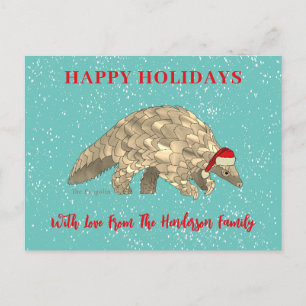 Cartes Pour Fêtes Annuelles Xmas Pangolin mignonne Espèces en voie de disparit