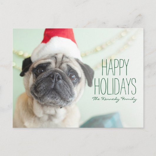 Cartes Pour Fêtes Annuelles Xmas Pug (Devant)