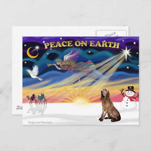 Cartes Pour Fêtes Annuelles XmasSunrise-BLoodhound (Devant / Derrière)