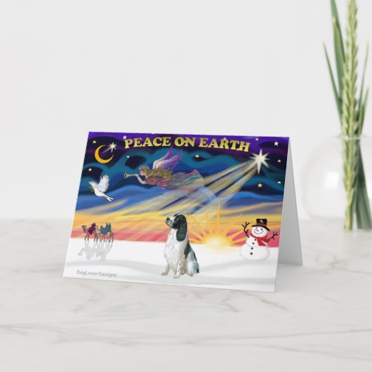 Cartes Pour Fêtes Annuelles XmasSunrise-EngSpringer-bw (Devant)