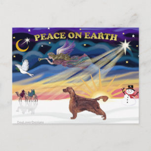 Cartes Pour Fêtes Annuelles XmasSunrise - Irish Setter 1