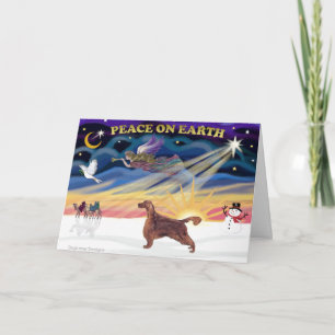 Cartes Pour Fêtes Annuelles XmasSunrise - Setter Irlandais 1