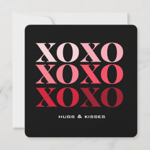Cartes Pour Fêtes Annuelles XO Hugs & Kisses, Valentines Day Holiday Card