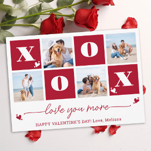 Cartes Pour Fêtes Annuelles XOXO Bold Modern 4 Photo Joyeux Jour des Valentine