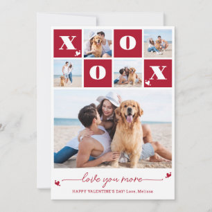 Cartes Pour Fêtes Annuelles XOXO Bold Modern 5 Photo Joyeux Valentines Day
