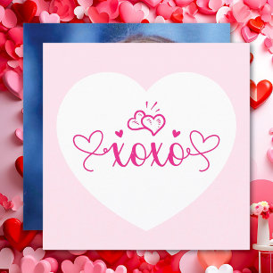 Cartes Pour Fêtes Annuelles XOXO Élégant Script Coeurs roses Valentines Day