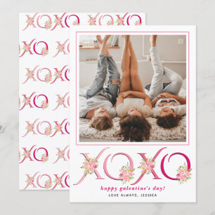Cartes Pour Fêtes Annuelles XOXO Galentines rose floral