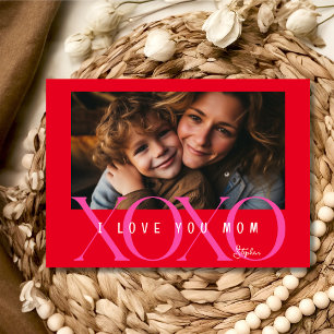 Cartes Pour Fêtes Annuelles Xoxo Je t'aime maman photo Fête des Mères
