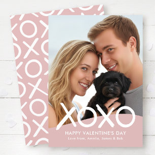 Cartes Pour Fêtes Annuelles XOXO Joyeuse Saint-Valentin Photo Rose Poussiéreus