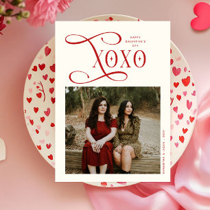 Cartes Pour Fêtes Annuelles XOXO Meilleures amies 2 Photos Bonne fête de la G