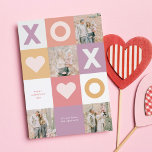 Cartes Pour Fêtes Annuelles XOXO Modern 4 Photo Saint Valentin<br><div class="desc">Une carte moderne en damier Valentine's Day avec espace pour 4 photos. Il y a aussi de la place pour dire "Heureuse Sainte-Valentin" et un espace pour entrer votre nom de famille. Ce design se décline dans des couleurs pastel douces comme le rose, la pêche, le jaune et la lavande....</div>