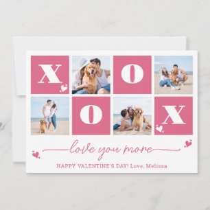 Cartes Pour Fêtes Annuelles XOXO Modern Bold 4 Collage de photos Jour des Vale