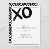Cartes Pour Fêtes Annuelles XOXO Noir et Blanc Meilleure Copine Galentine's Da (Devant / Derrière)