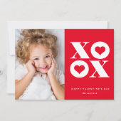 Cartes Pour Fêtes Annuelles XOXO photo de la Saint Valentin (Devant)