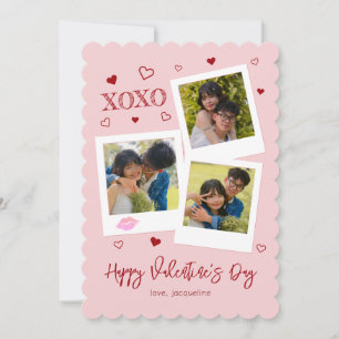Cartes Pour Fêtes Annuelles XOXO Style de Photo Instantané pour la Saint-Valen