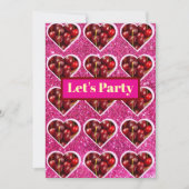 Cartes Pour Fêtes Annuelles Y2K『Let's Party』チェリーデザイン♡ (Devant)