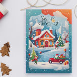Cartes Pour Fêtes Annuelles Yay It’s Christmas Père Noël Winter Holiday Card<br><div class="desc">Jolie carte de Noël hiver Père Noël Magic Holiday Card. Pour plus de personnalisation,  n'hésitez pas à me contacter à kbasandra@gmail.com .</div>