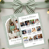 Cartes Pour Fêtes Annuelles Year in Review Christmas Arch Photo & Green Bow