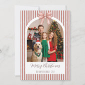 Cartes Pour Fêtes Annuelles Year in Review Christmas with Arch Photo & Red Bow (Devant)