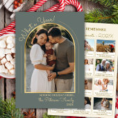 Cartes Pour Fêtes Annuelles Year in Review Modern Arch Photo Collage Green