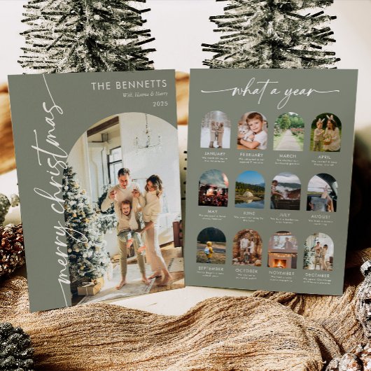 Cartes Pour Fêtes Annuelles Year In Review What A Year Merry Christmas Photo