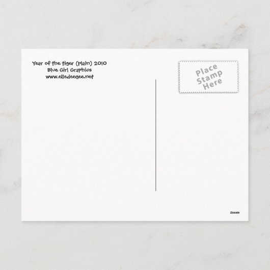 Cartes Pour Fêtes Annuelles Year of the Tiger (Dos)