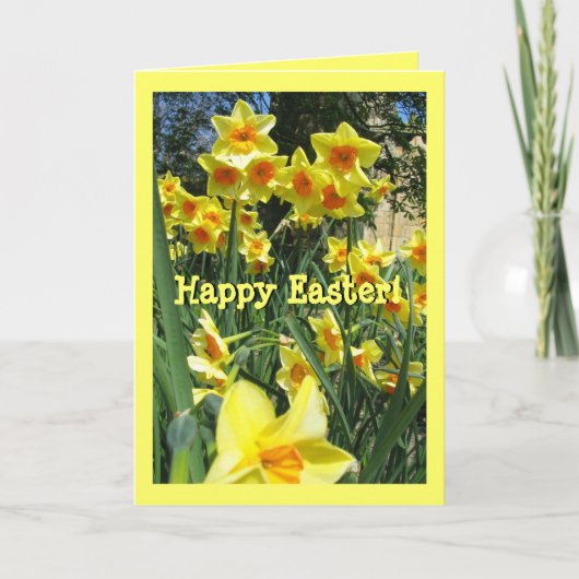Cartes Pour Fêtes Annuelles Yellow Easter Daffodil Field Custom (Devant)