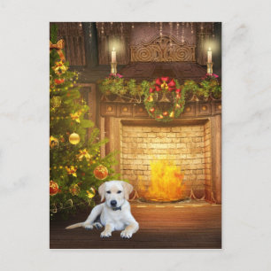 Cartes Pour Fêtes Annuelles Yellow lab Christmas