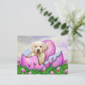 Cartes Pour Fêtes Annuelles Yellow Labrador Easter Surprise (Debout devant)