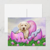 Cartes Pour Fêtes Annuelles Yellow Labrador Easter Surprise (Devant / Derrière)