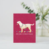 Cartes Pour Fêtes Annuelles Yellow Labrador Retriever Joyeux Noël Design (Debout devant)