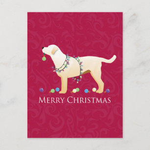 Cartes Pour Fêtes Annuelles Yellow Labrador Retriever Joyeux Noël Design