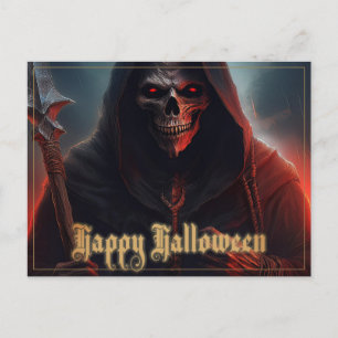 Cartes Pour Fêtes Annuelles Yeux rouges lumineux Reaper Art Halloween