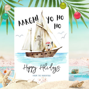Cartes Pour Fêtes Annuelles Yo Ho Ho Pirate Père Noël Noël
