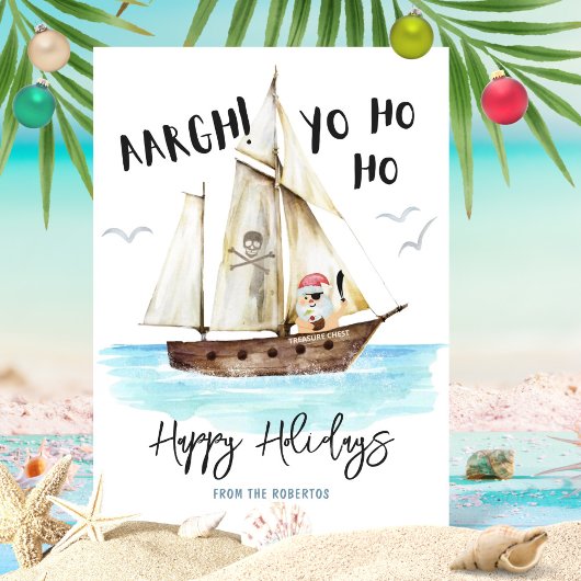 Cartes Pour Fêtes Annuelles Yo Ho Ho Pirate Père Noël Noël