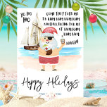 Cartes Pour Fêtes Annuelles Yo Ho Pirate Père Noël Rum Beach Noël<br><div class="desc">Ahoy ! Ajoutez un peu de plaisir aux fêtes avec cette carte de Noël qui met une touche pirate à l'air de "The Little Drummer Boy". Doté d'une Père Noël de pirate couleur aquarelle sur la plage avec une boisson tropicale à la noix de coco dans une main et une...</div>