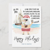 Cartes Pour Fêtes Annuelles Yo Ho Pirate Père Noël Rum Beach Noël (Devant)
