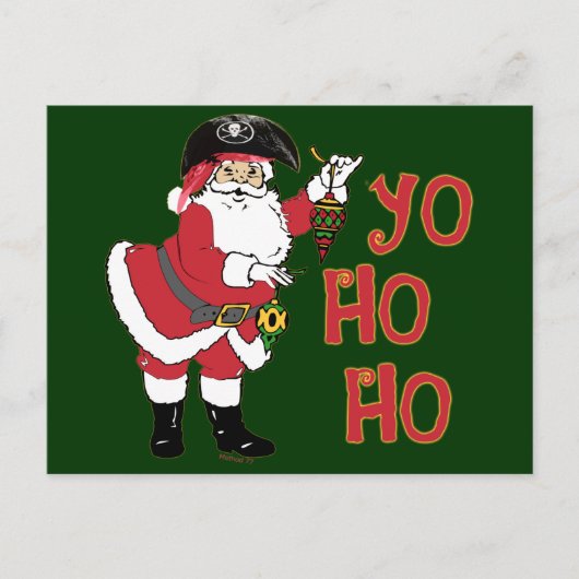 Cartes Pour Fêtes Annuelles Yo Ho Santa Postcard (Devant)