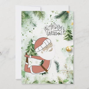 Cartes Pour Fêtes Annuelles Yoga Christmas Santa Claus posant Yoga Holiday