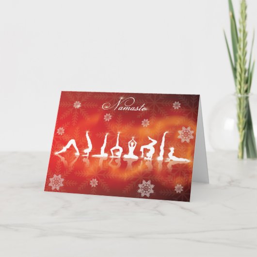 Cartes Pour Fêtes Annuelles Yoga de Noël (Devant)