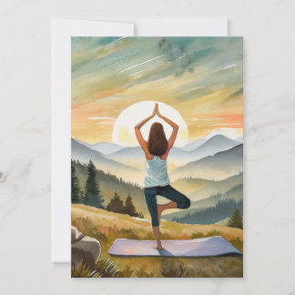 Cartes Pour Fêtes Annuelles Yoga Girl Avec Paix Et Relaxation