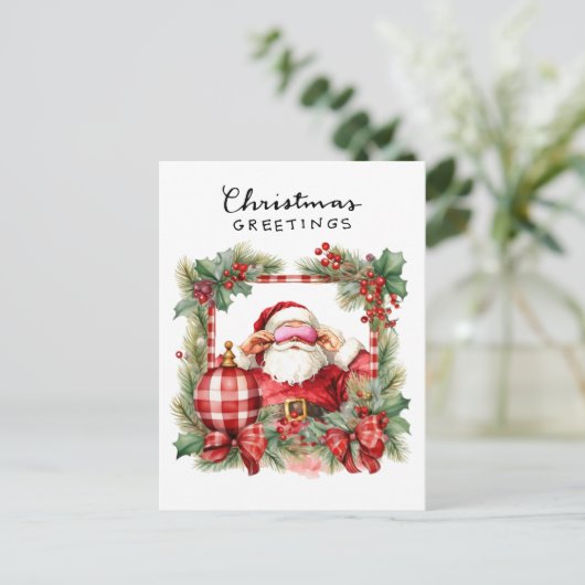 Cartes Pour Fêtes Annuelles Yoga Noël Père Noël Noël Poing Party (Debout devant)